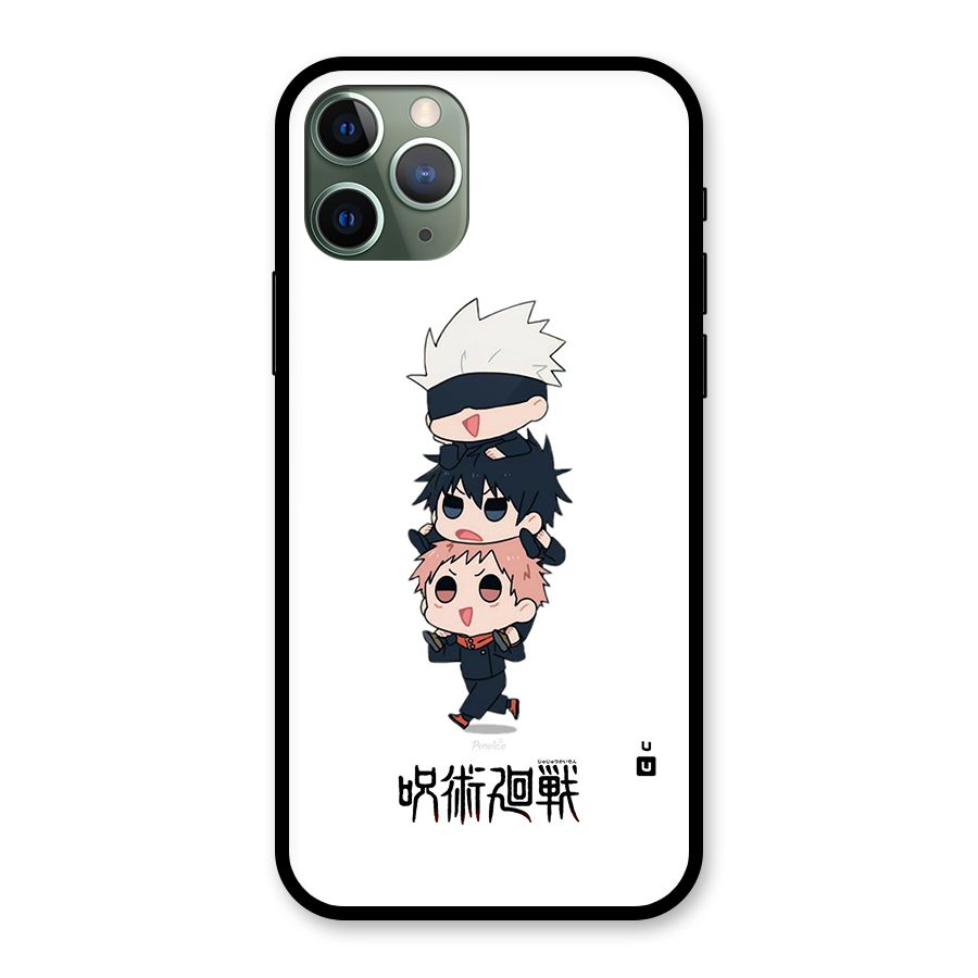 Top Gojo Squad Glass Back Case for iPhone 11 Pro