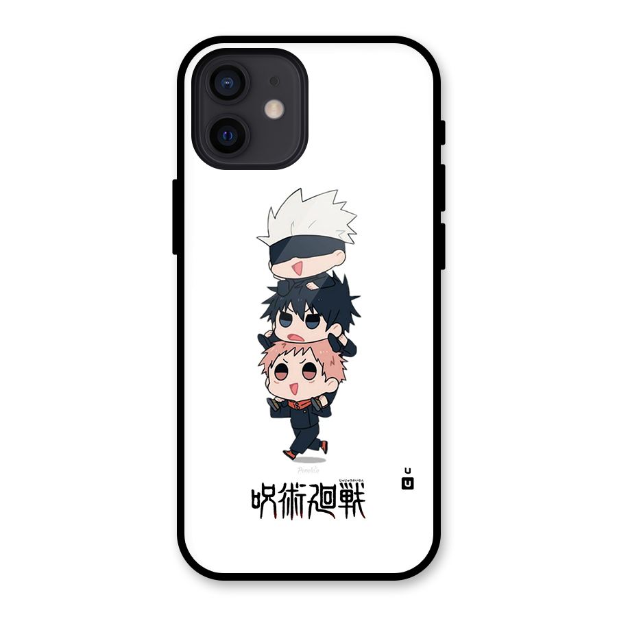 Top Gojo Squad Glass Back Case for iPhone 12