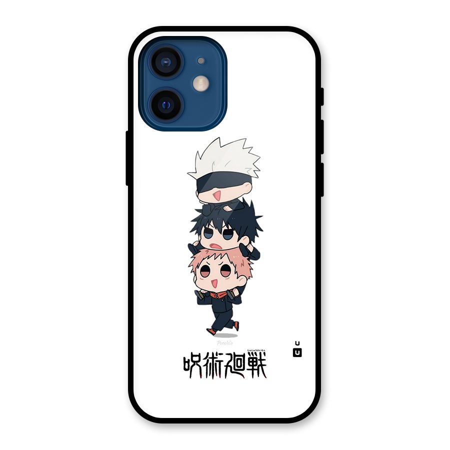 Top Gojo Squad Glass Back Case for iPhone 12 Mini