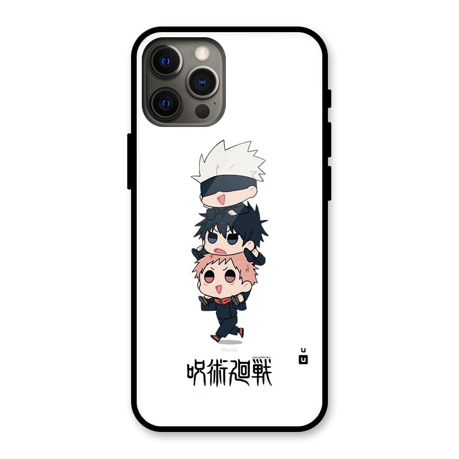 Top Gojo Squad Glass Back Case for iPhone 12 Pro Max