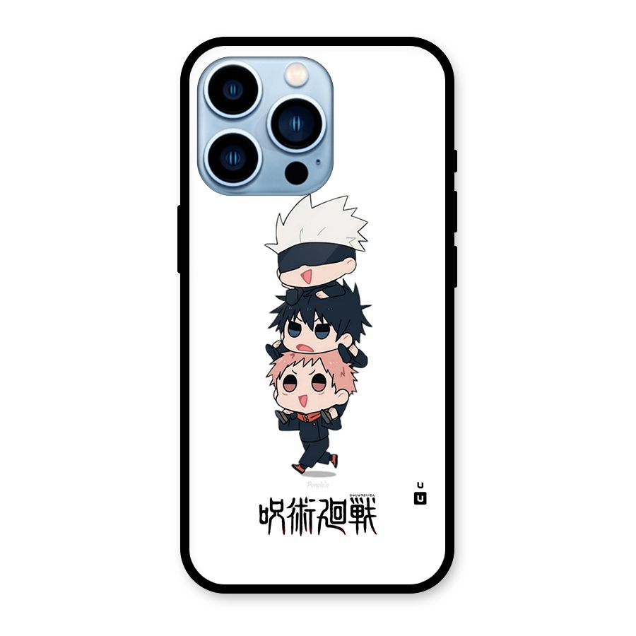 Top Gojo Squad Glass Back Case for iPhone 13 Pro