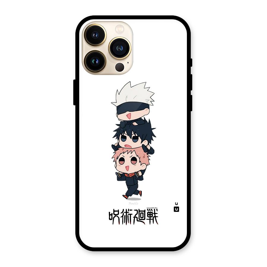 Top Gojo Squad Glass Back Case for iPhone 13 Pro Max