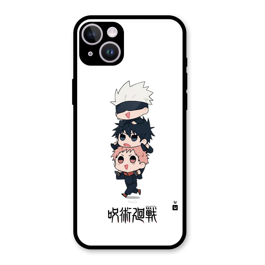 Top Gojo Squad Glass Back Case for iPhone 14 Plus