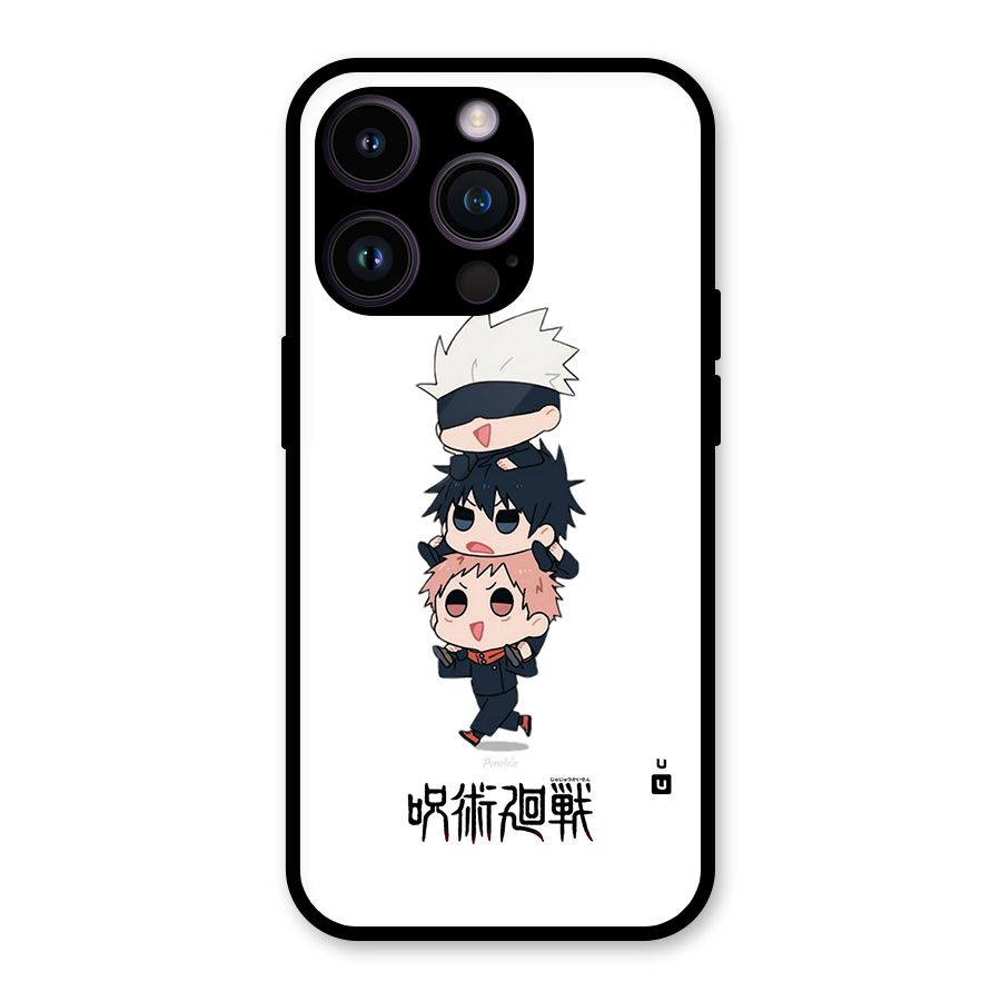 Top Gojo Squad Glass Back Case for iPhone 14 Pro