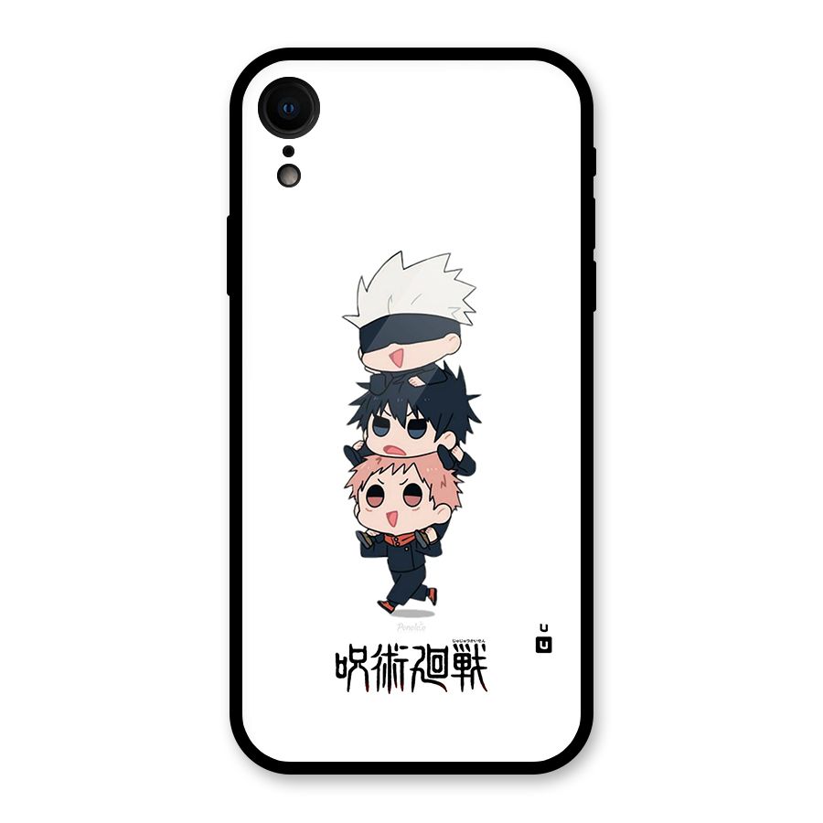Top Gojo Squad Glass Back Case for iPhone XR