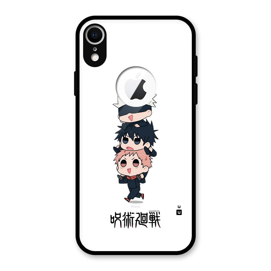 Top Gojo Squad Glass Back Case for iPhone XR Logo Cut
