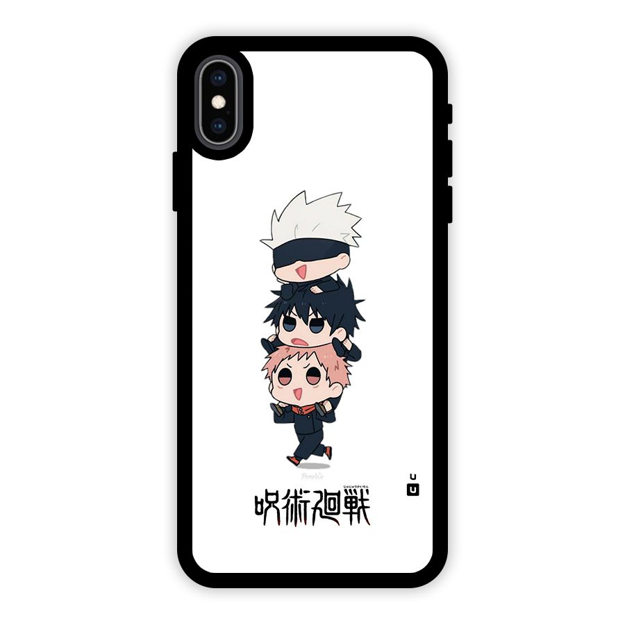 Top Gojo Squad Glass Back Case for iPhone XS Max