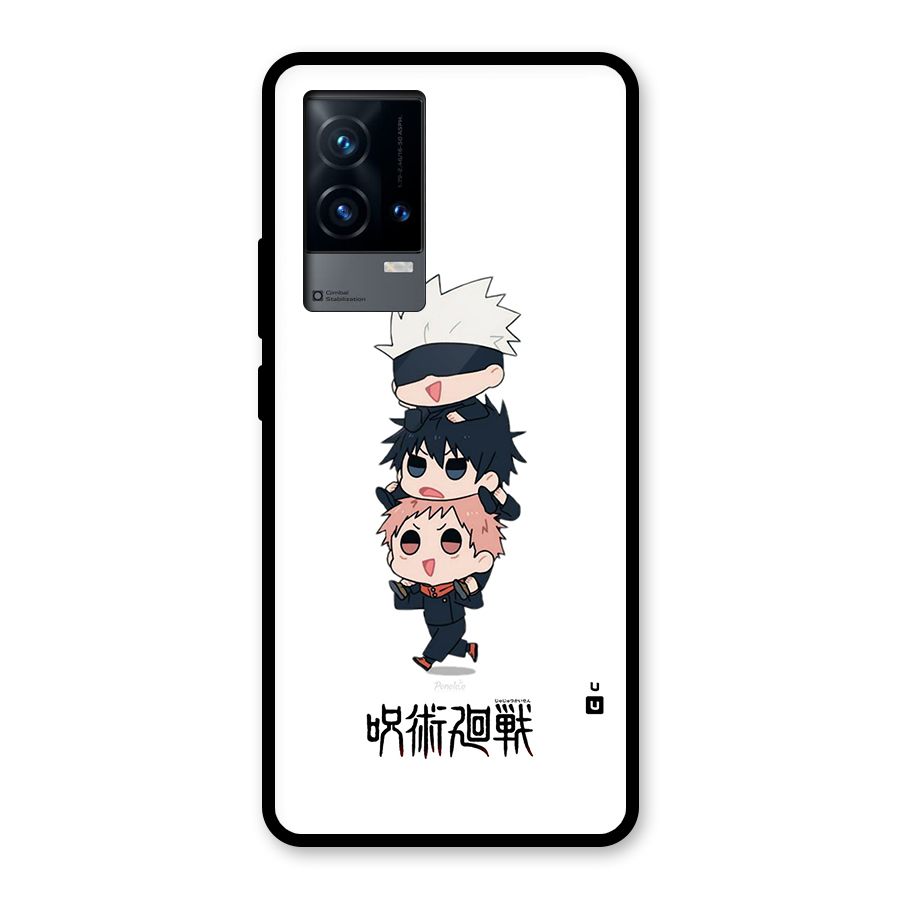 Top Gojo Squad Glass Back Case for iQOO 9 5G