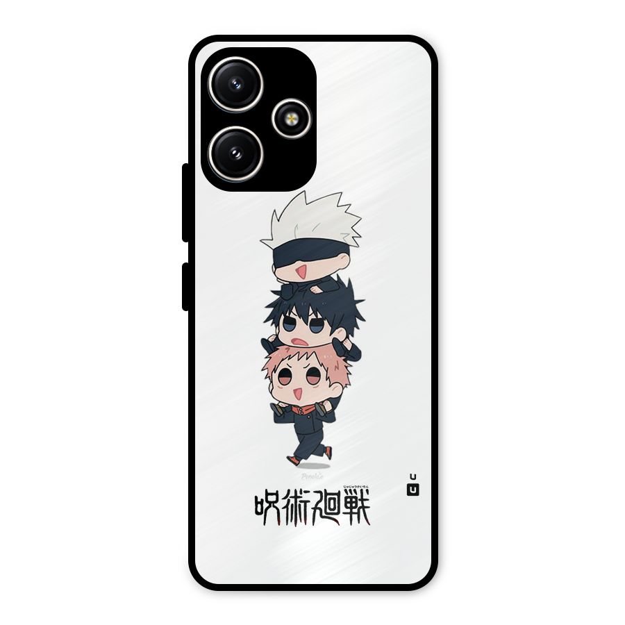 Top Gojo Squad Metal Back Case for Poco M6 Pro