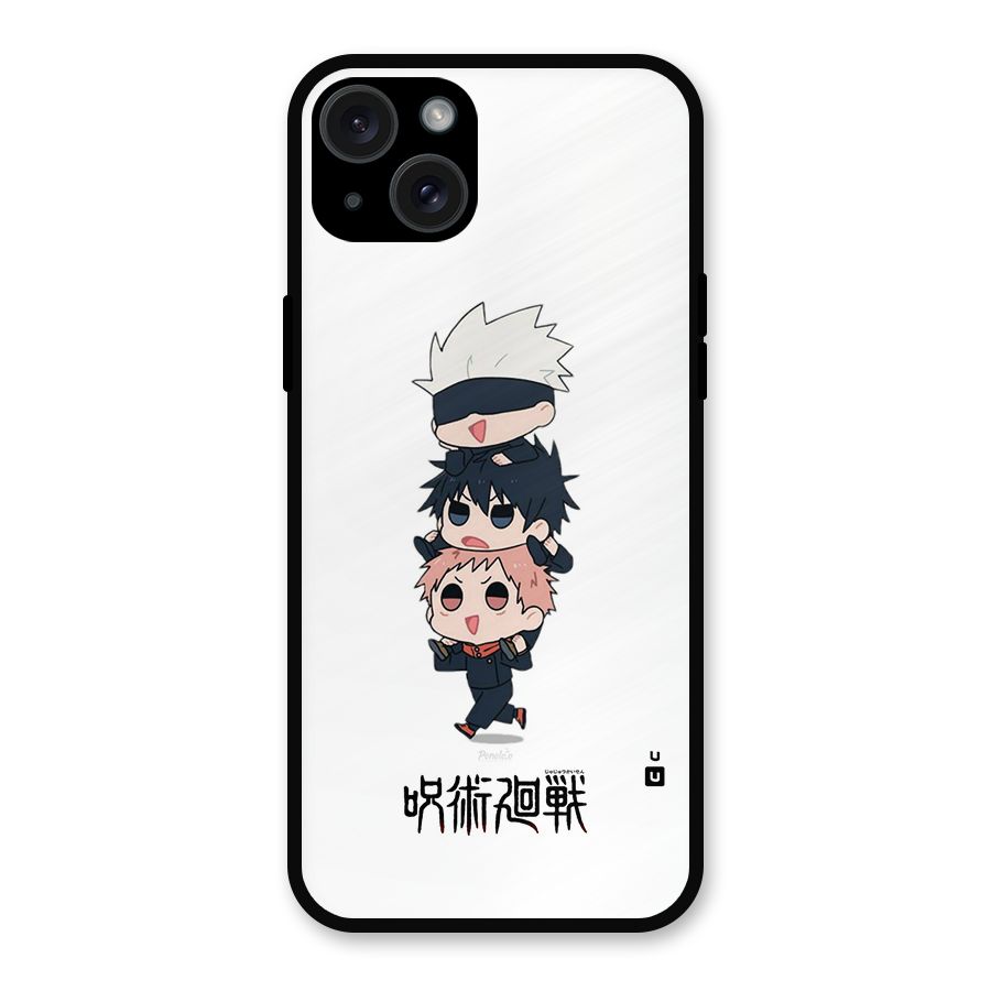 Top Gojo Squad Metal Back Case for iPhone 15 Plus