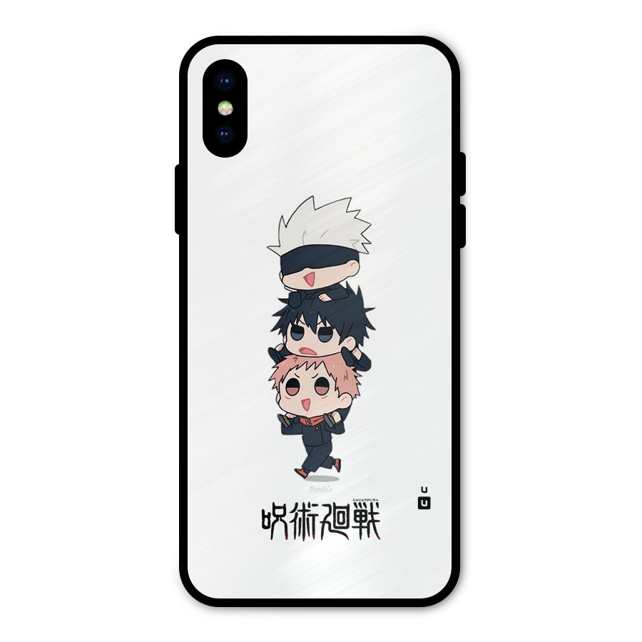 Top Gojo Squad Metal Back Case for iPhone XS