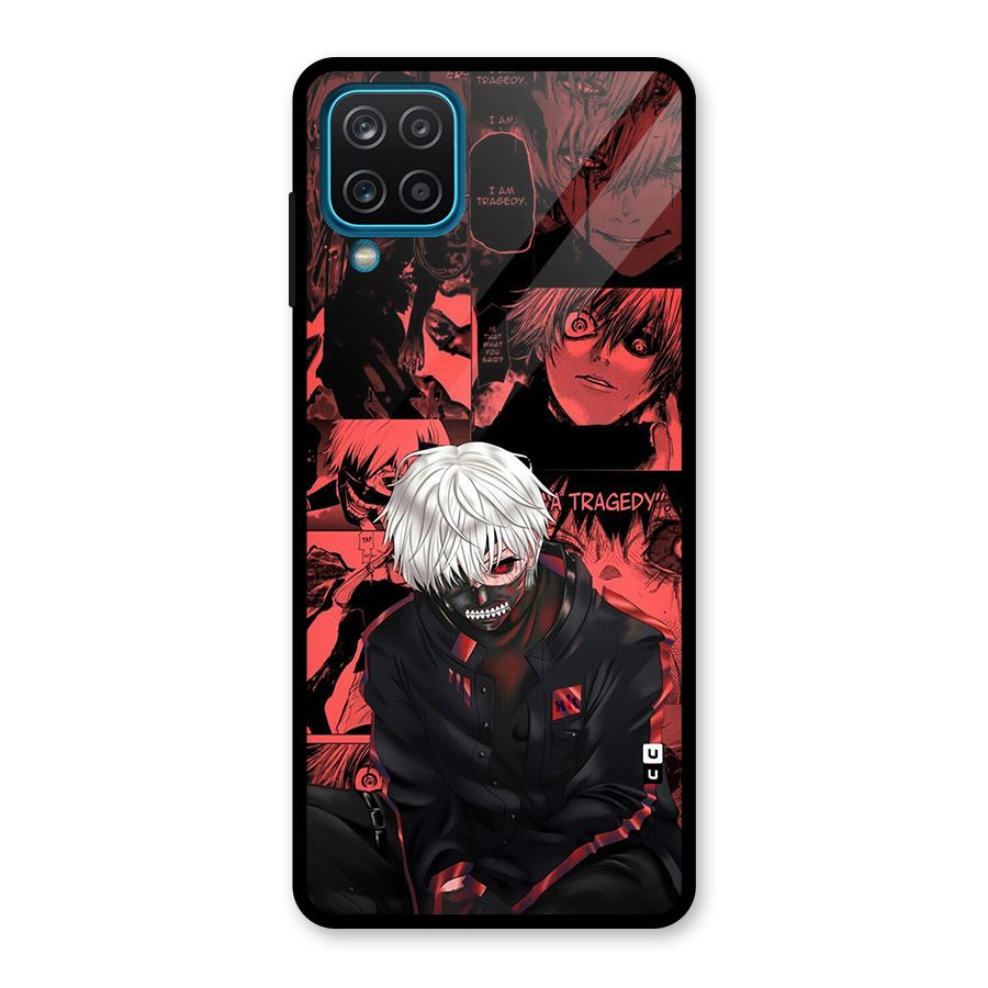 Toukyo Ghoul Kaneki Manga Glass Back Case for Galaxy A12