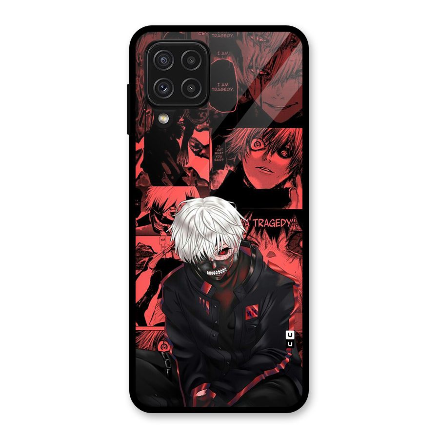 Toukyo Ghoul Kaneki Manga Glass Back Case for Galaxy A22 4G