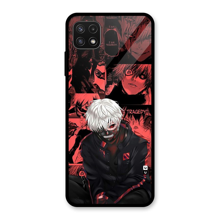 Toukyo Ghoul Kaneki Manga Glass Back Case for Galaxy A22 5G