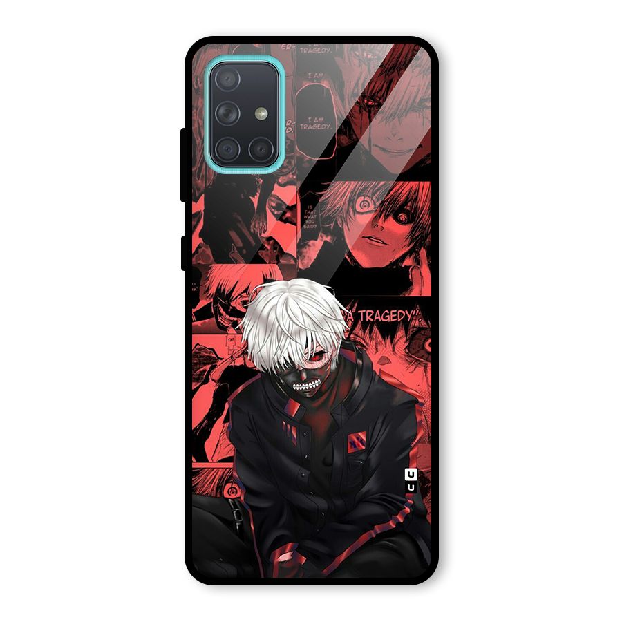 Toukyo Ghoul Kaneki Manga Glass Back Case for Galaxy A71