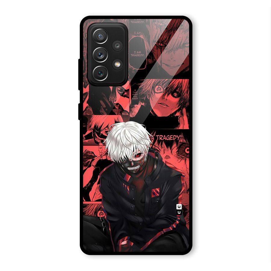 Toukyo Ghoul Kaneki Manga Glass Back Case for Galaxy A72