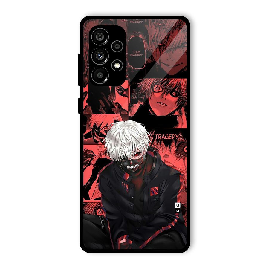 Toukyo Ghoul Kaneki Manga Glass Back Case for Galaxy A73 5G