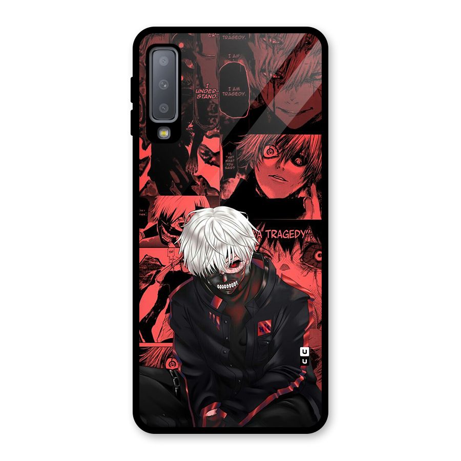 Toukyo Ghoul Kaneki Manga Glass Back Case for Galaxy A7 (2018)