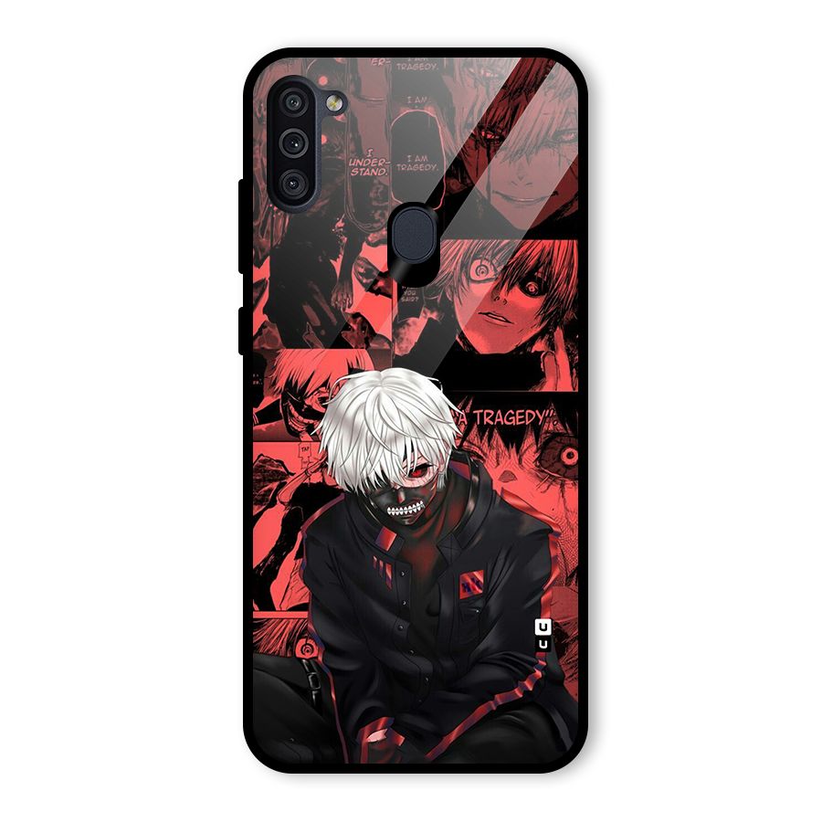 Toukyo Ghoul Kaneki Manga Glass Back Case for Galaxy M11