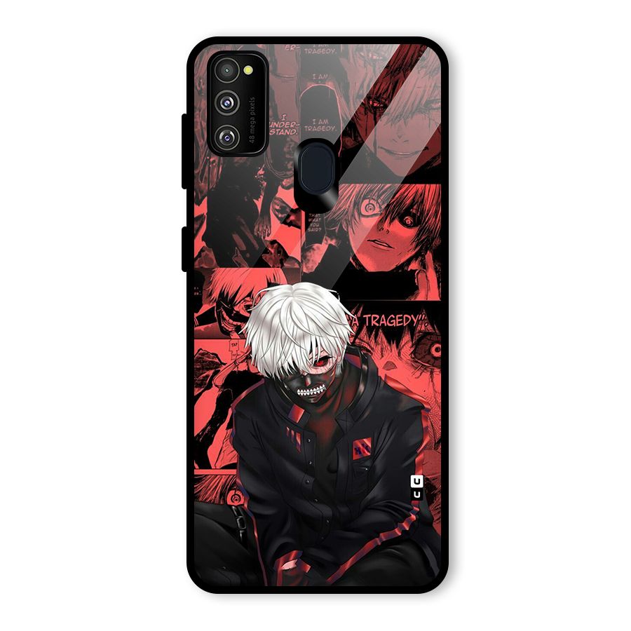 Toukyo Ghoul Kaneki Manga Glass Back Case for Galaxy M30s