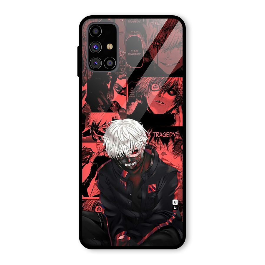 Toukyo Ghoul Kaneki Manga Glass Back Case for Galaxy M31s
