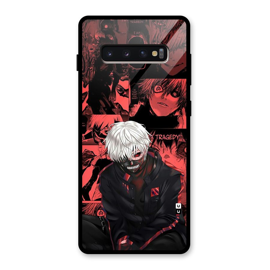 Toukyo Ghoul Kaneki Manga Glass Back Case for Galaxy S10 Plus