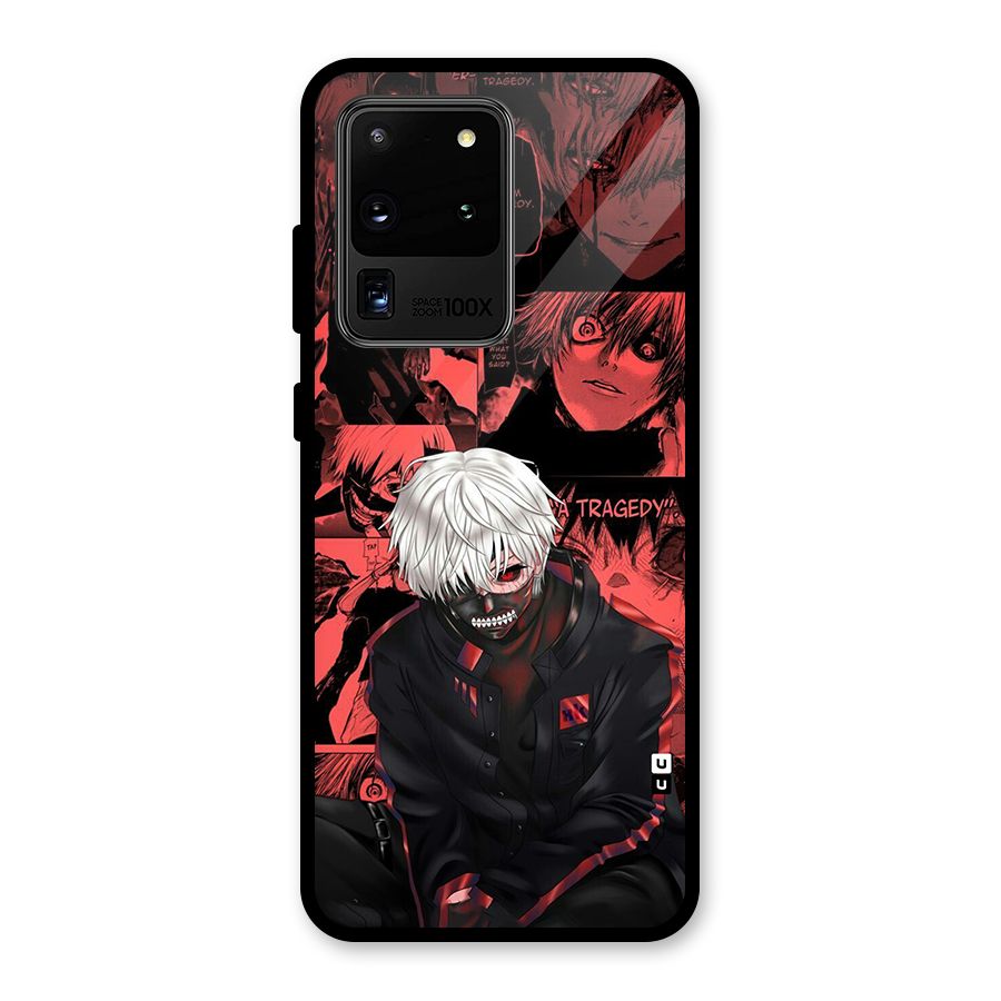 Toukyo Ghoul Kaneki Manga Glass Back Case for Galaxy S20 Ultra