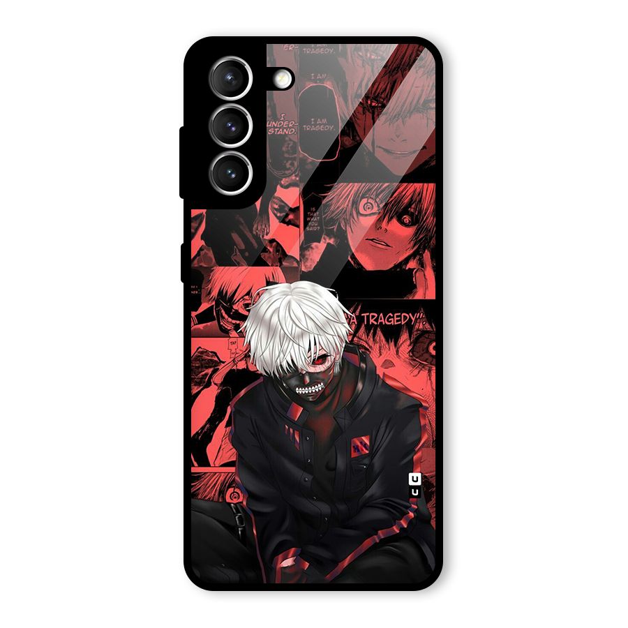Toukyo Ghoul Kaneki Manga Glass Back Case for Galaxy S21 5G