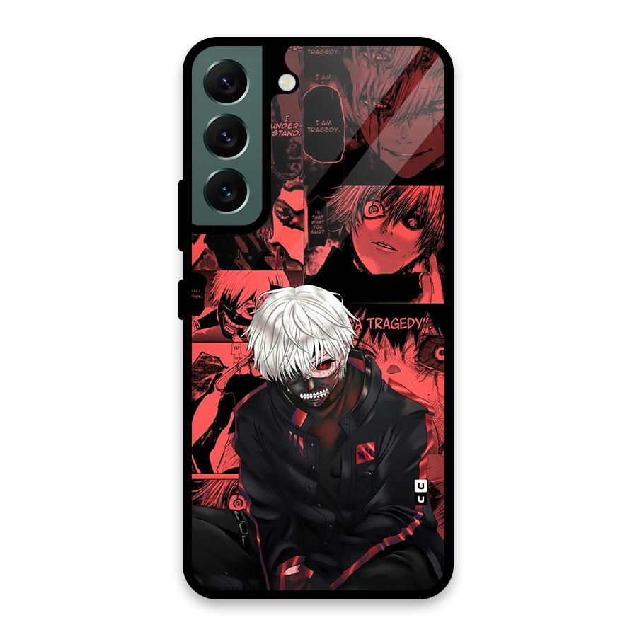 Toukyo Ghoul Kaneki Manga Glass Back Case for Galaxy S22 5G