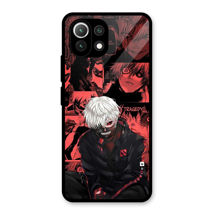 Toukyo Ghoul Kaneki Manga Glass Back Case for Mi 11 Lite