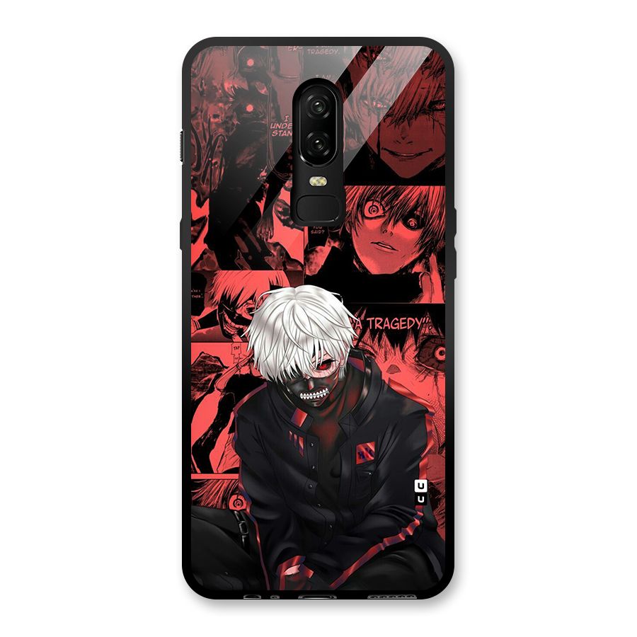 Toukyo Ghoul Kaneki Manga Glass Back Case for OnePlus 6