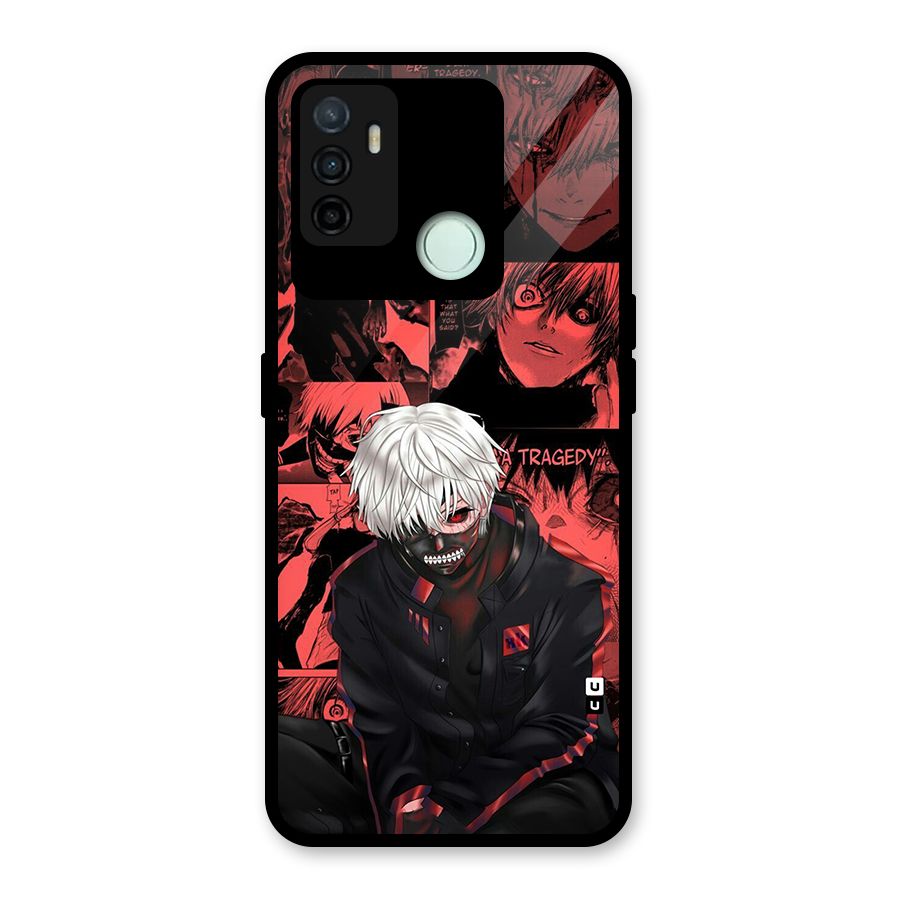 Toukyo Ghoul Kaneki Manga Glass Back Case for Oppo A53