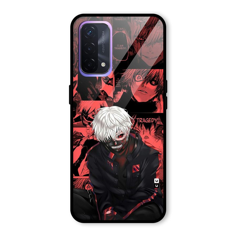 Toukyo Ghoul Kaneki Manga Glass Back Case for Oppo A74 5G