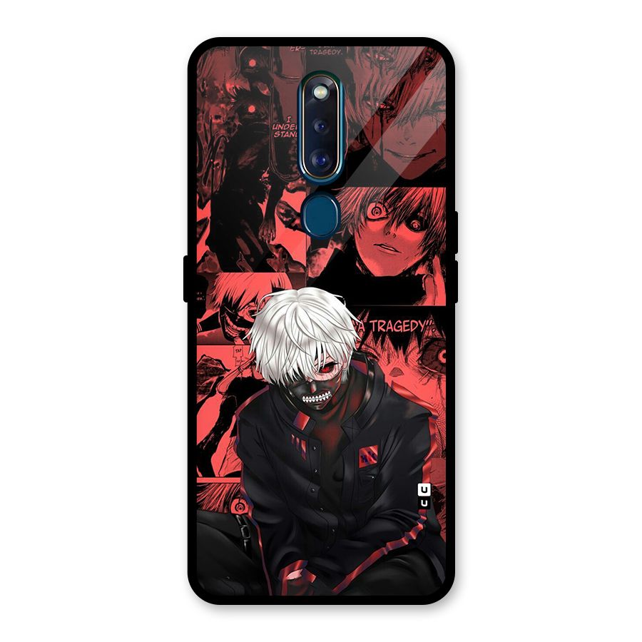 Toukyo Ghoul Kaneki Manga Glass Back Case for Oppo F11 Pro