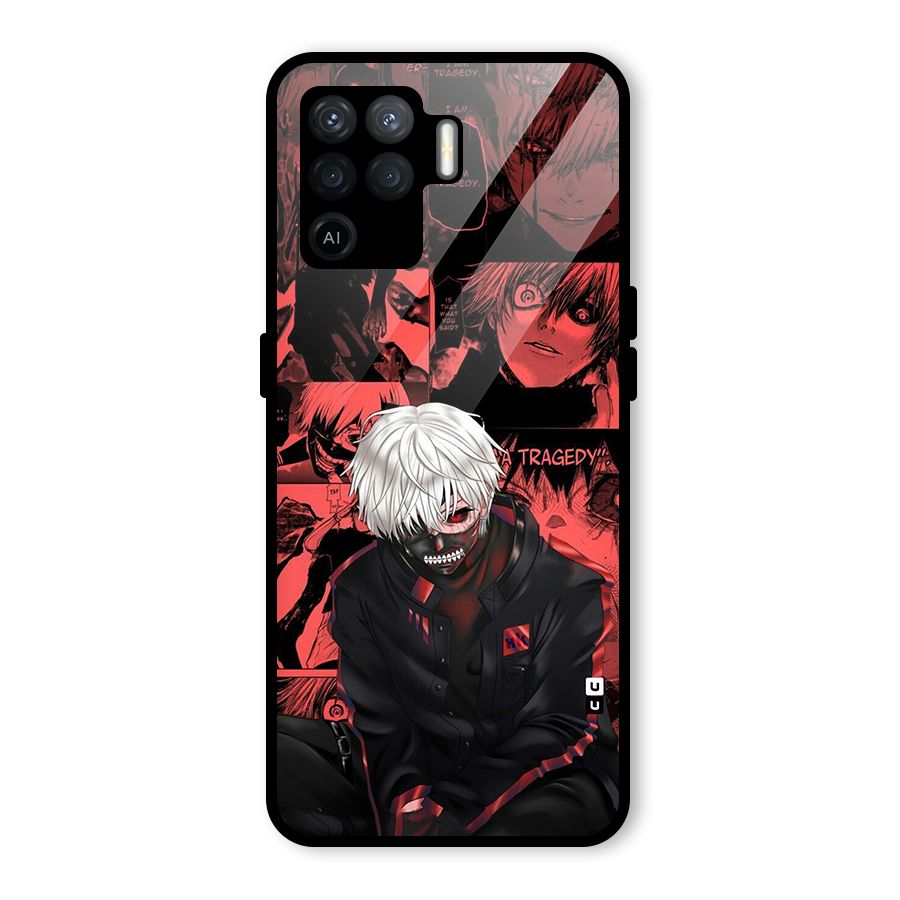 Toukyo Ghoul Kaneki Manga Glass Back Case for Oppo F19 Pro