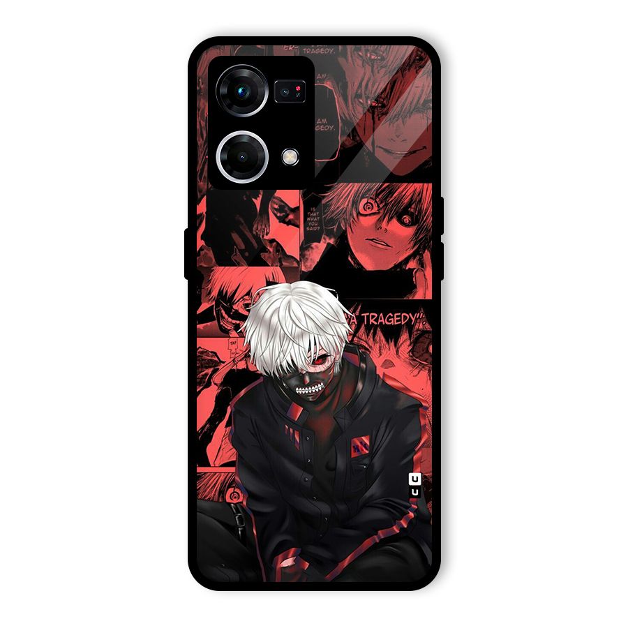Toukyo Ghoul Kaneki Manga Glass Back Case for Oppo F21s Pro 4G