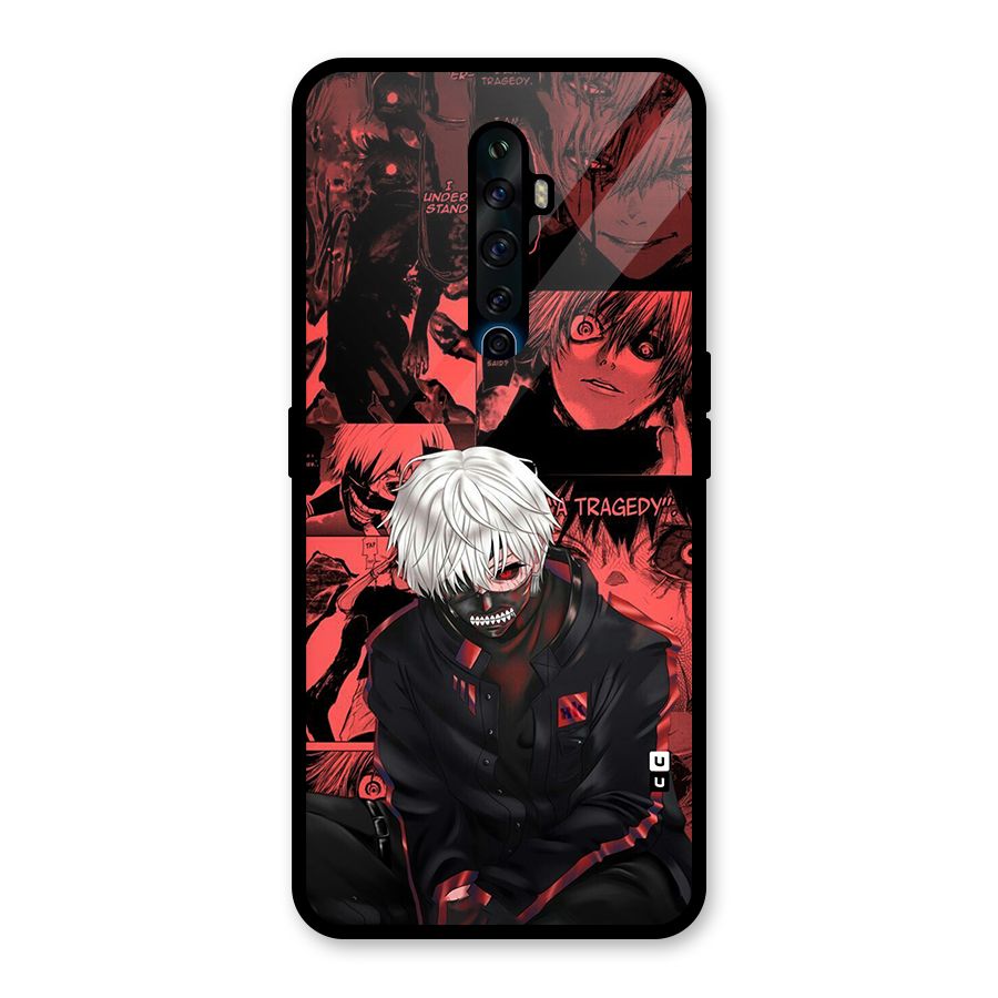 Toukyo Ghoul Kaneki Manga Glass Back Case for Oppo Reno2 F
