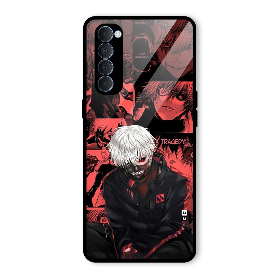 Toukyo Ghoul Kaneki Manga Glass Back Case for Oppo Reno4 Pro
