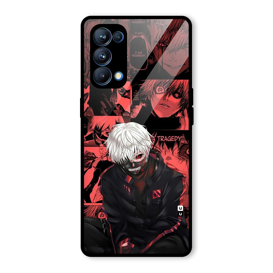Toukyo Ghoul Kaneki Manga Glass Back Case for Oppo Reno5 Pro 5G