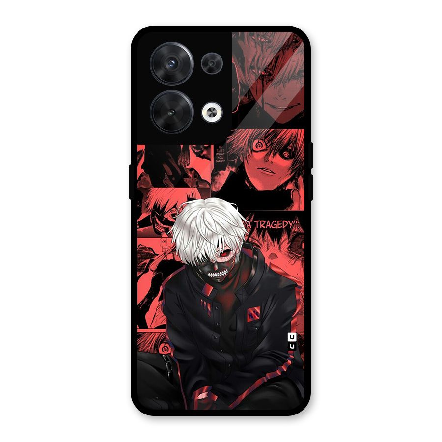 Toukyo Ghoul Kaneki Manga Glass Back Case for Oppo Reno8 5G