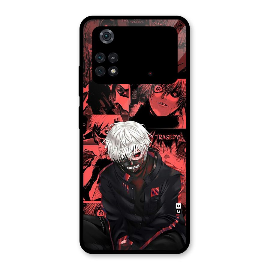 Toukyo Ghoul Kaneki Manga Glass Back Case for Poco M4 Pro 4G