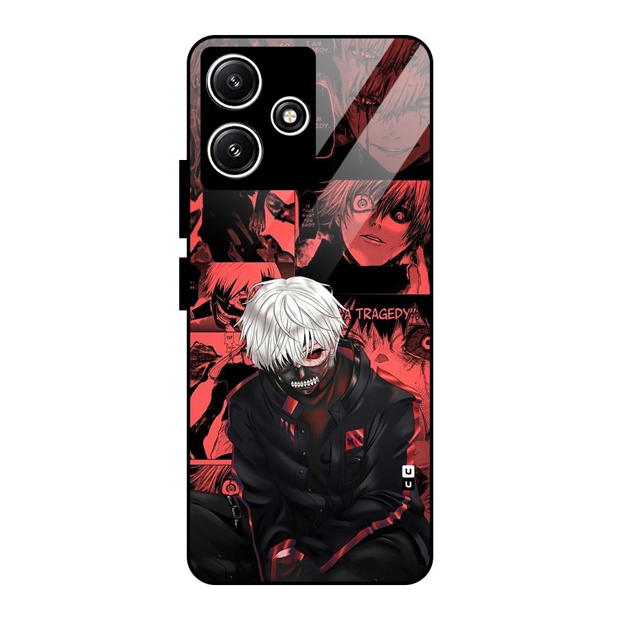 Toukyo Ghoul Kaneki Manga Glass Back Case for Poco M6 Pro