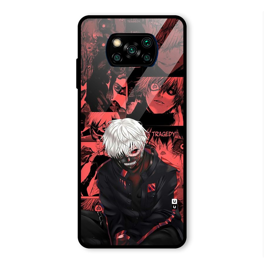 Toukyo Ghoul Kaneki Manga Glass Back Case for Poco X3 Pro