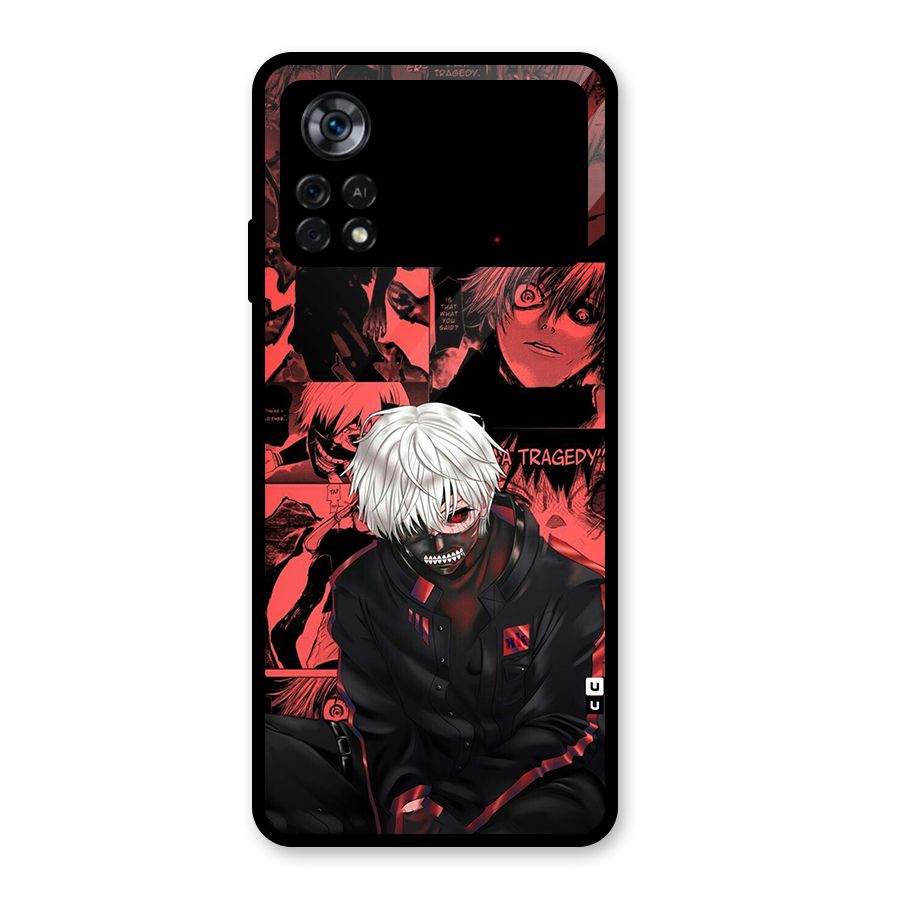 Toukyo Ghoul Kaneki Manga Glass Back Case for Poco X4 Pro 5G