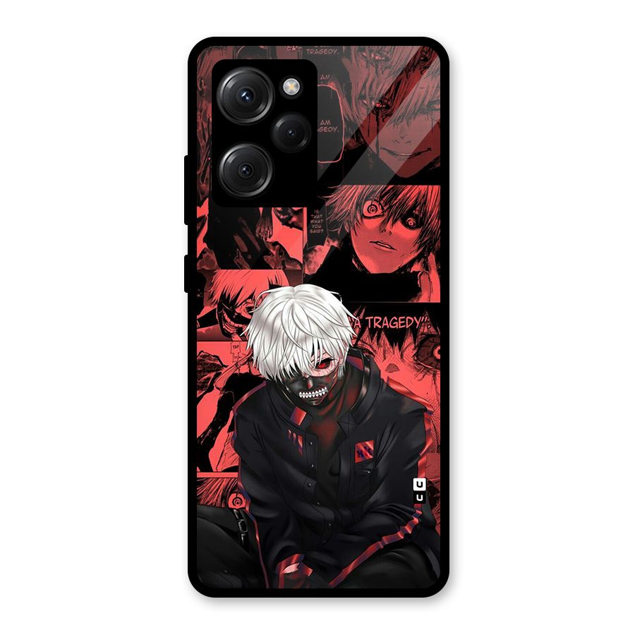 Toukyo Ghoul Kaneki Manga Glass Back Case for Poco X5 Pro