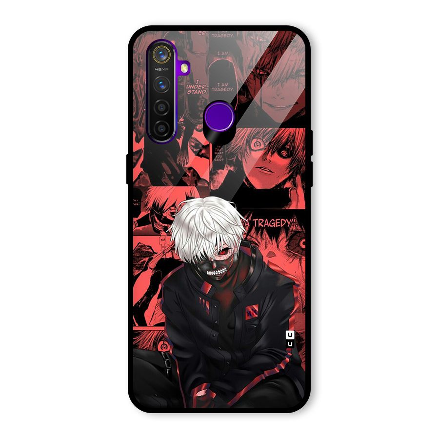 Toukyo Ghoul Kaneki Manga Glass Back Case for Realme 5 Pro
