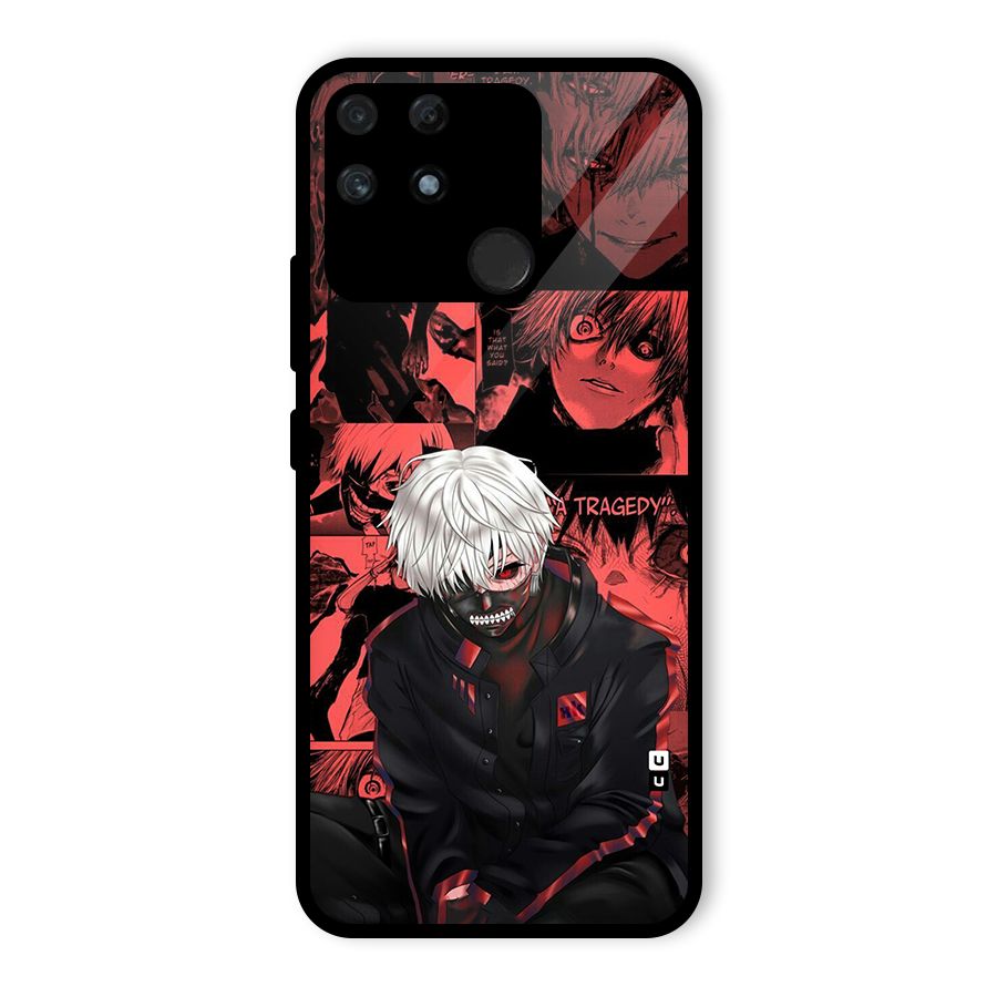 Toukyo Ghoul Kaneki Manga Glass Back Case for Realme Narzo 50A
