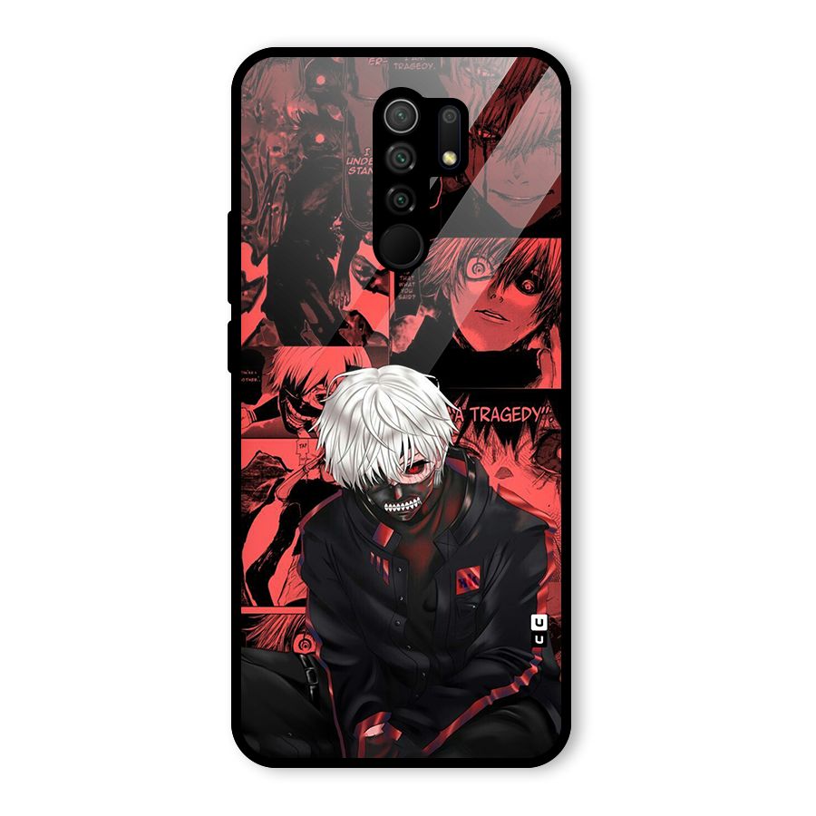 Toukyo Ghoul Kaneki Manga Glass Back Case for Redmi 9 Prime