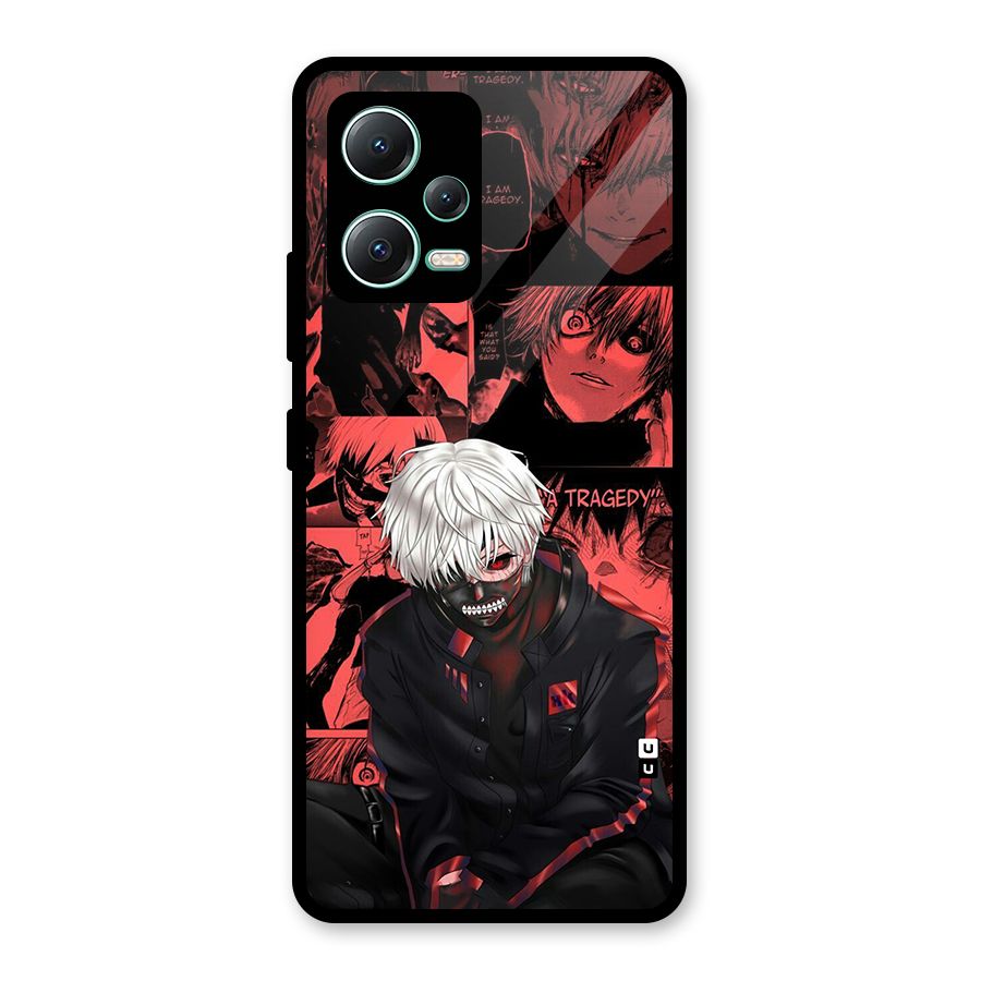 Toukyo Ghoul Kaneki Manga Glass Back Case for Redmi Note 12 5G