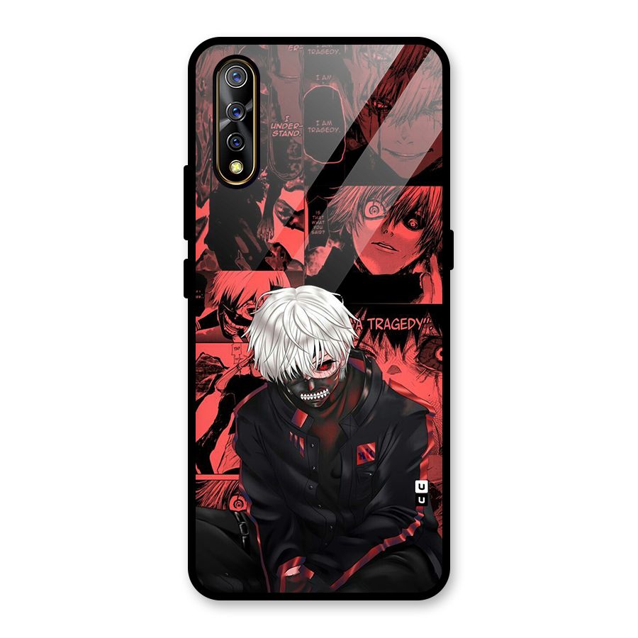 Toukyo Ghoul Kaneki Manga Glass Back Case for Vivo S1